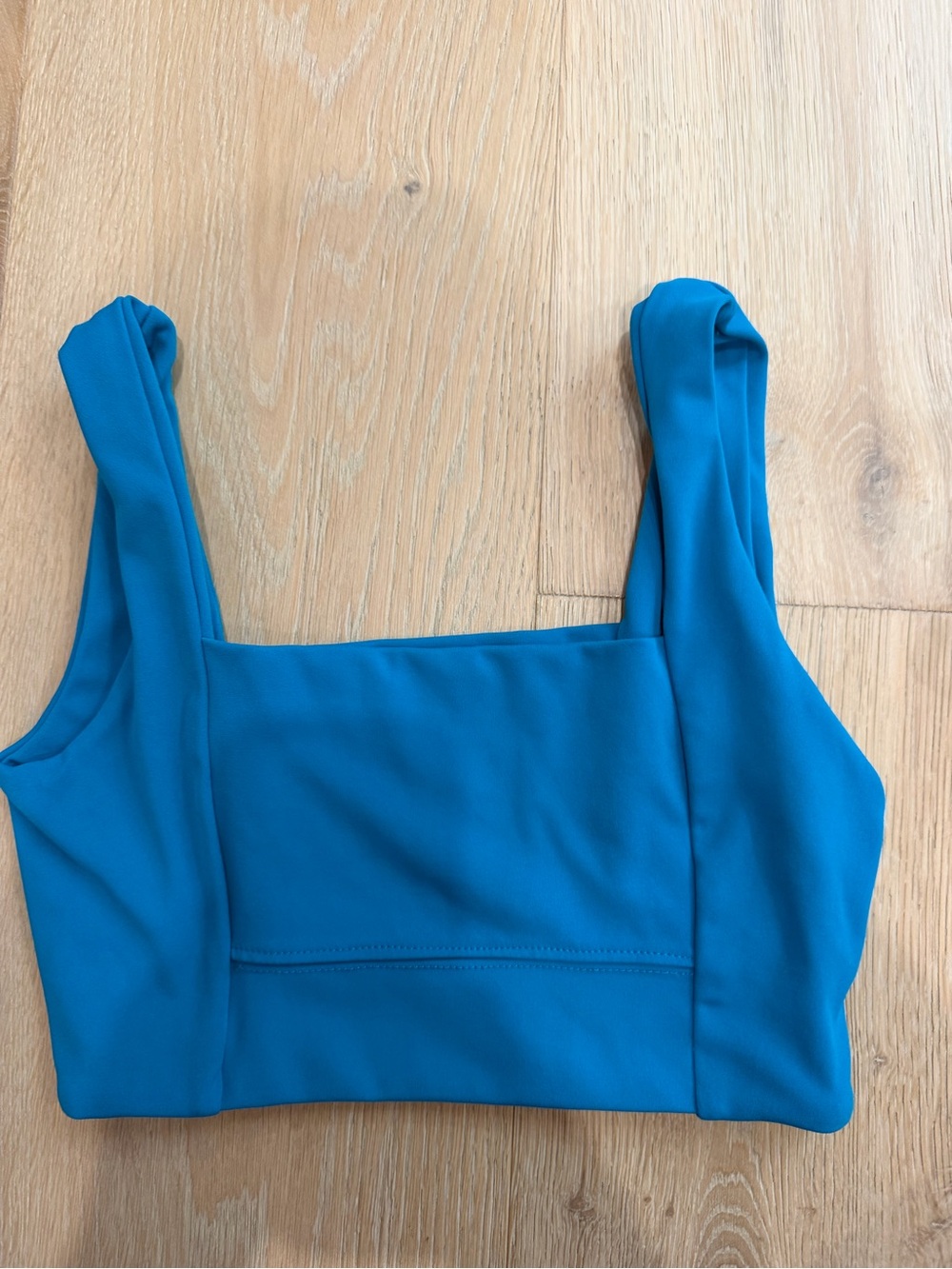 Tiger Friday teal/blue square neck dancewear top
